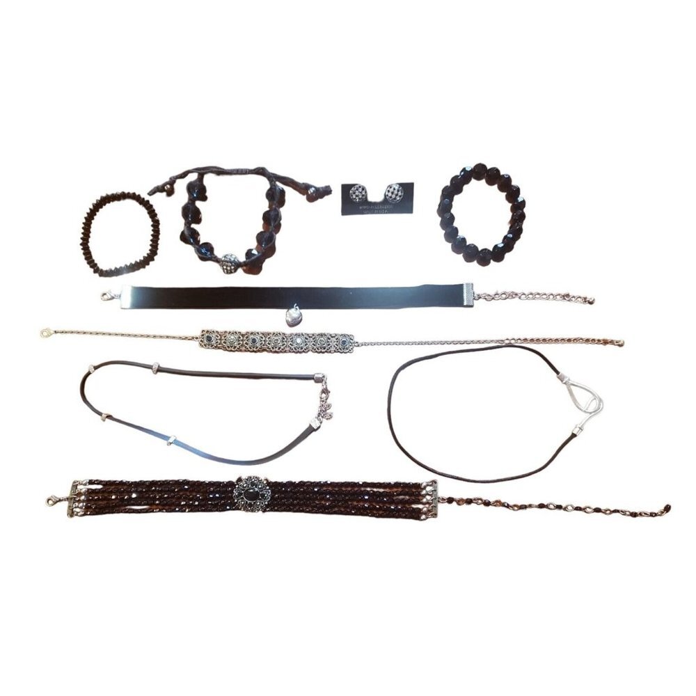 Lot of 10 FASHION JEWELRY 5 Choker Style Necklaces, 3 Bracelets, 2 Earrings